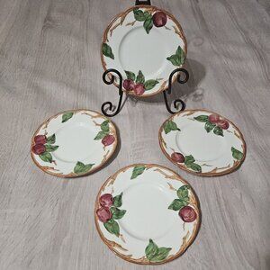 Franciscan "APPLE"  California Stamp ~ Set of 4 ~ Bread Plates ~ 6 1/4"